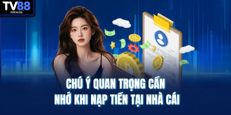 Chú ý quan trọng cần nhớ khi nạp tiền tại nhà cái